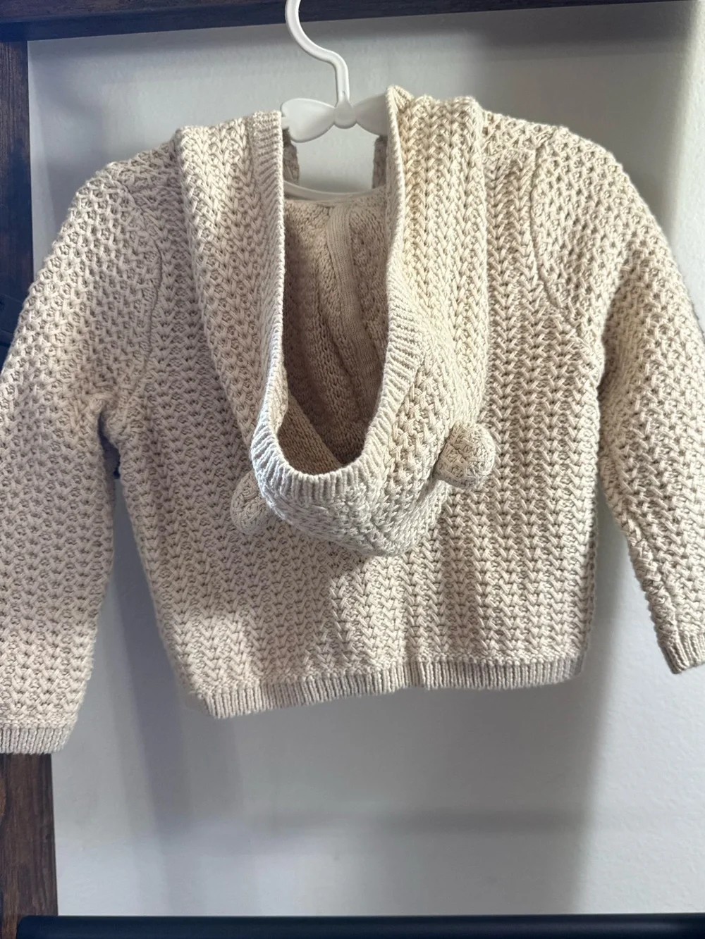 Tommy Bahama Cream Knit Hooded Baby Cardigan